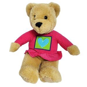 Vintage Hallmark Cards Valentine's Day Teddy Bear Plush Stuffed Animal Pink Shir